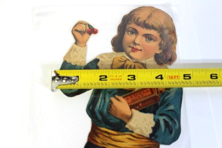 Antique Advertising Cutout Lowell Mass Ayers Cherry Cough Syrup Little Girl 1890