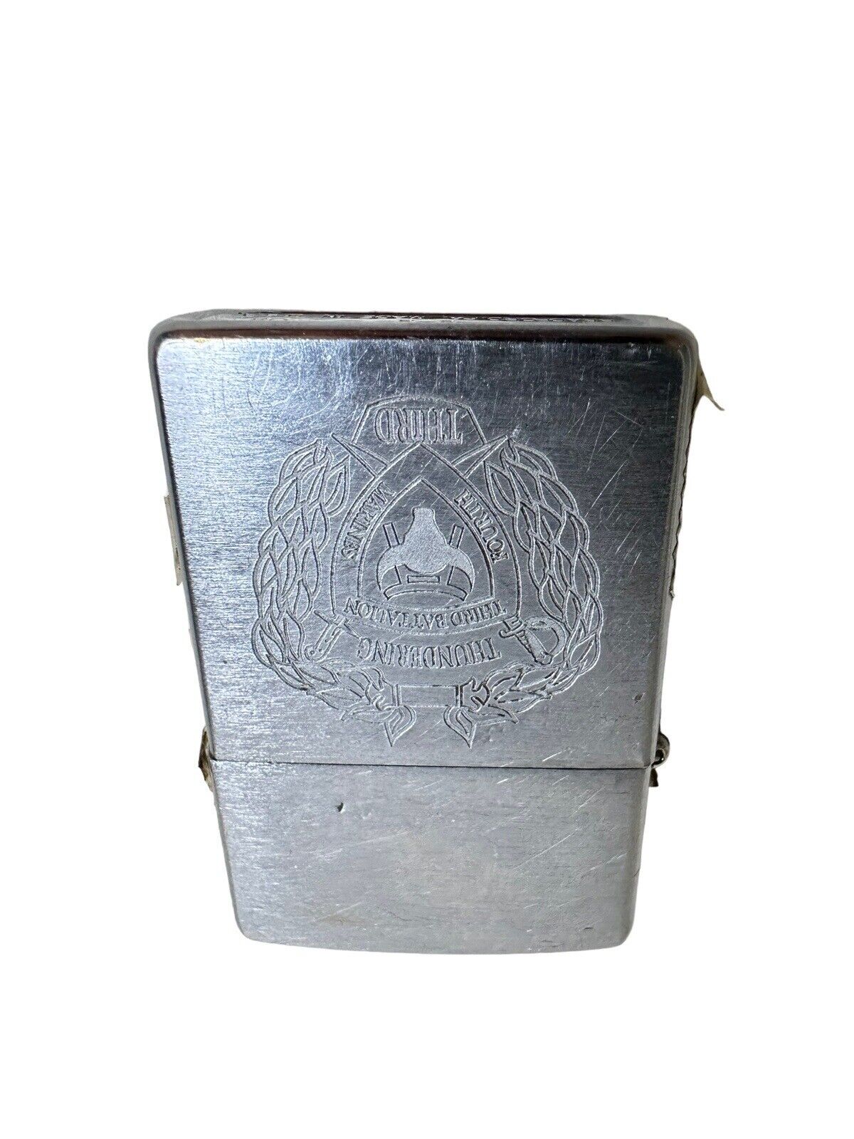 Vintage 1960's Zippo Lighter Thundering Third Battalion fourth Marines engraved