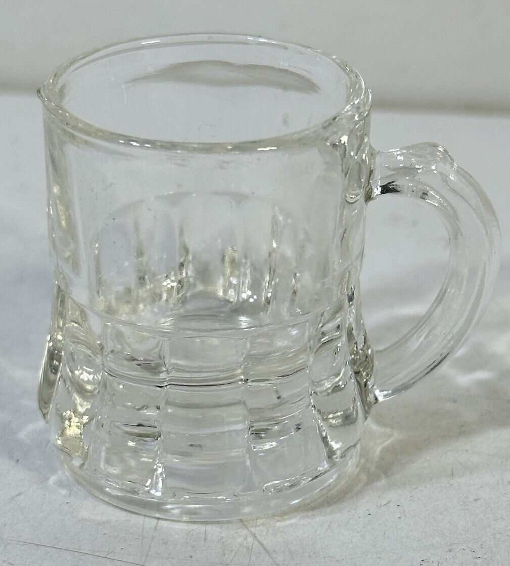 Lot of 4 Vtg Glass Shot Glasses Mug Style Mixed Lot