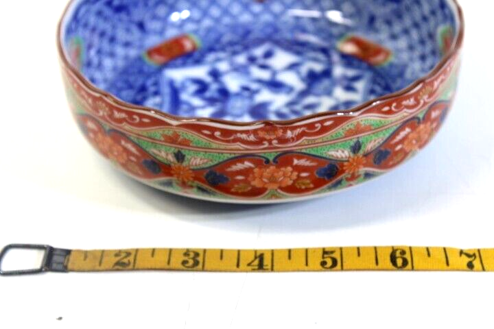 Mid Century Japanese Imari Shallow Bowl by OMC signed