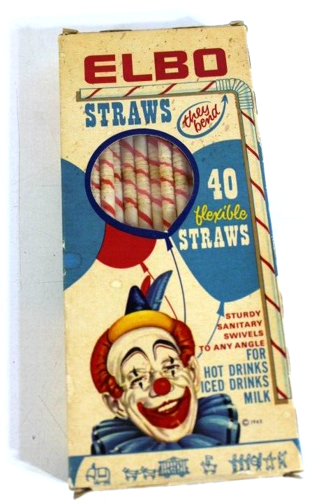 Vintage Carnival Elbo and Bender Flexible Straws Unused but very old 1963-1972