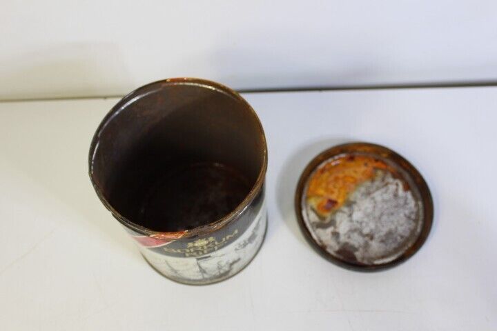 VTG Borkum Riff Flavored Bourbon Whiskey Pipe Tobacco Tin 12 Oz Empty Can w/ Lid