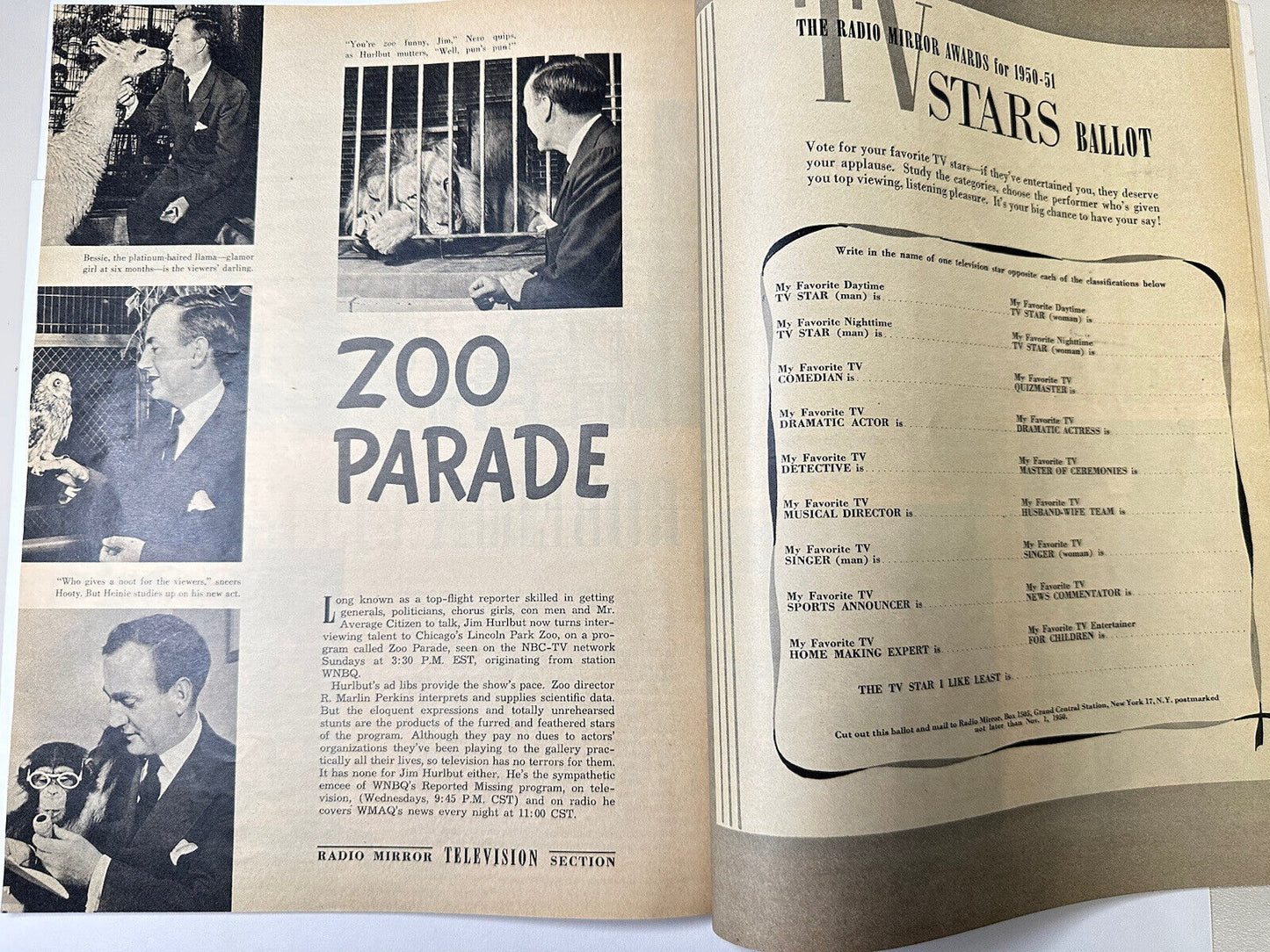 VTG Radio Mirror and TV Magazine November 1949 Mary Noble 25c Issue