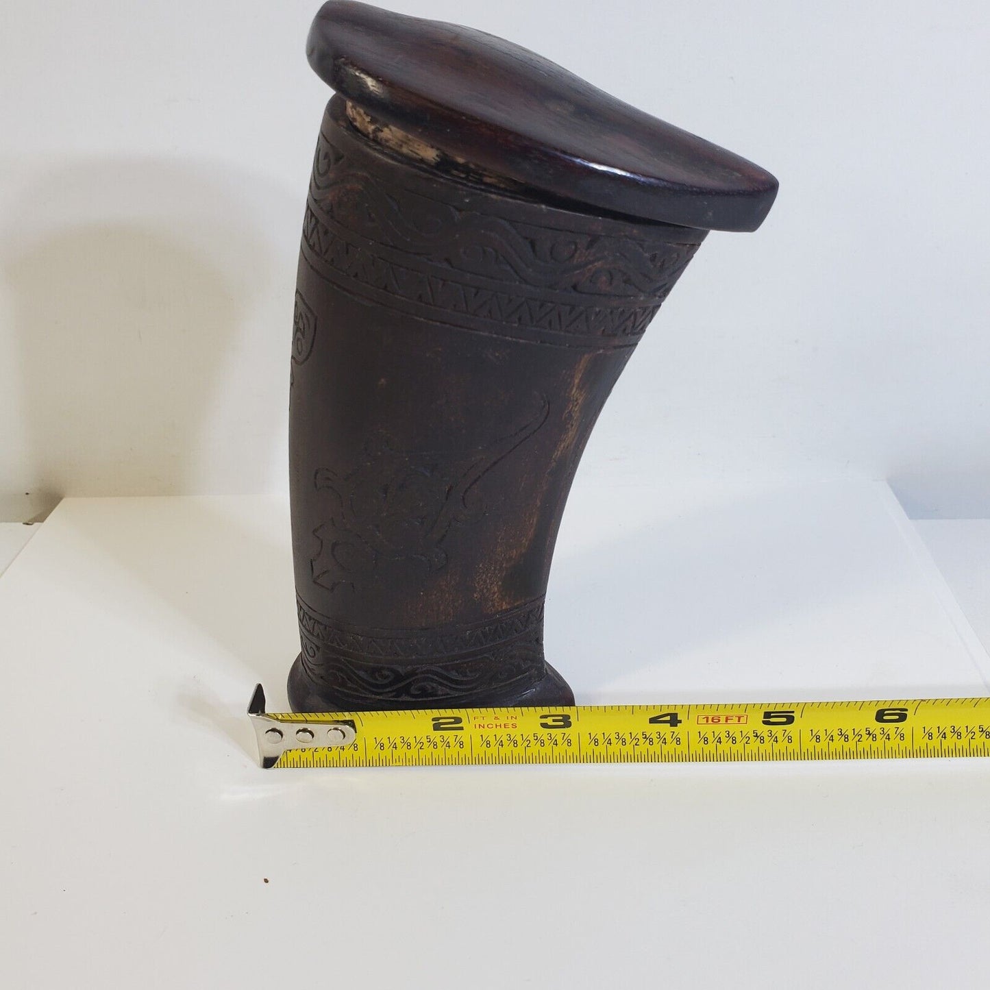 Dani Tribe Headhunter Cannibal Body Paint Wooden Jar Handmade for face & body