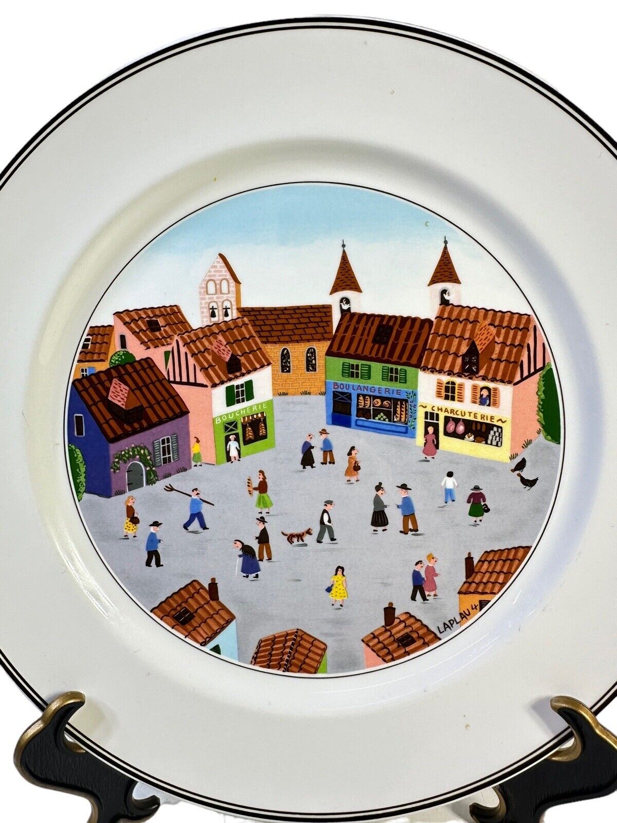 Villeroy & Boch Design Naif Laplau Luxembourg Lunch Plate 8.25'' Vtg 1990's