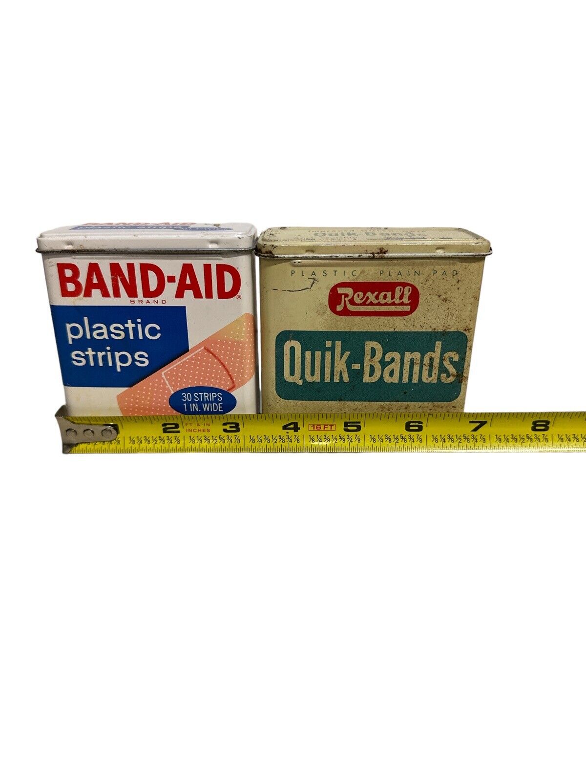 (4) Vintage BAND-AID & Rexall Bandages Tin Paper Lot 1940’s-80s WWII Dressing