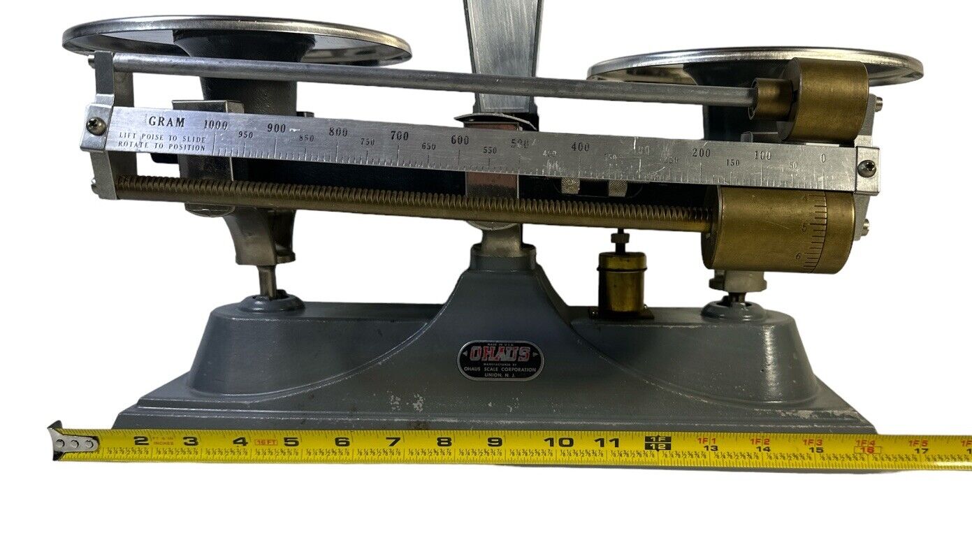 Vtg Antique Ohaus 5 Kilos Over Under Balance Scale Working Made In NJ USA