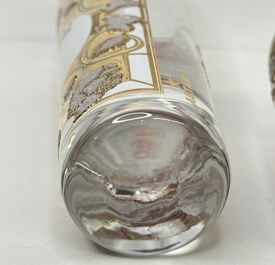 vtg Lot of 2 shot glasses by Culver Astar 22K Gold Minnesota Something Special