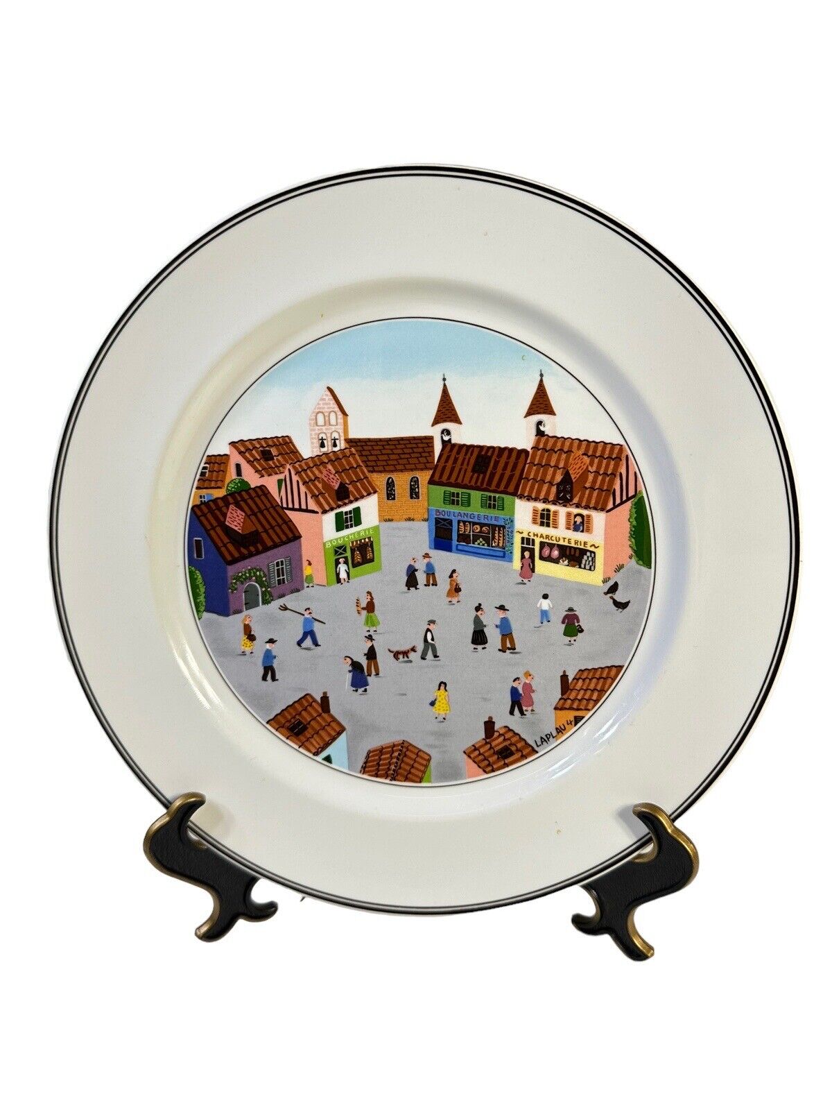 Villeroy & Boch Design Naif Laplau Luxembourg Lunch Plate 8.25'' Vtg 1990's