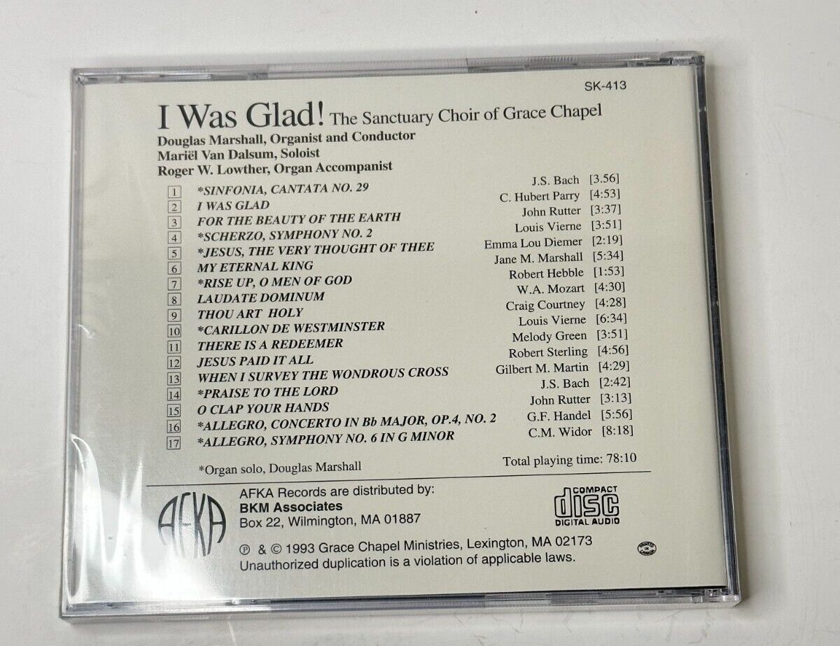 I was Glad! Grace Chapel Choir CD AFKA SK-413 & BMK Associates NOS 1993