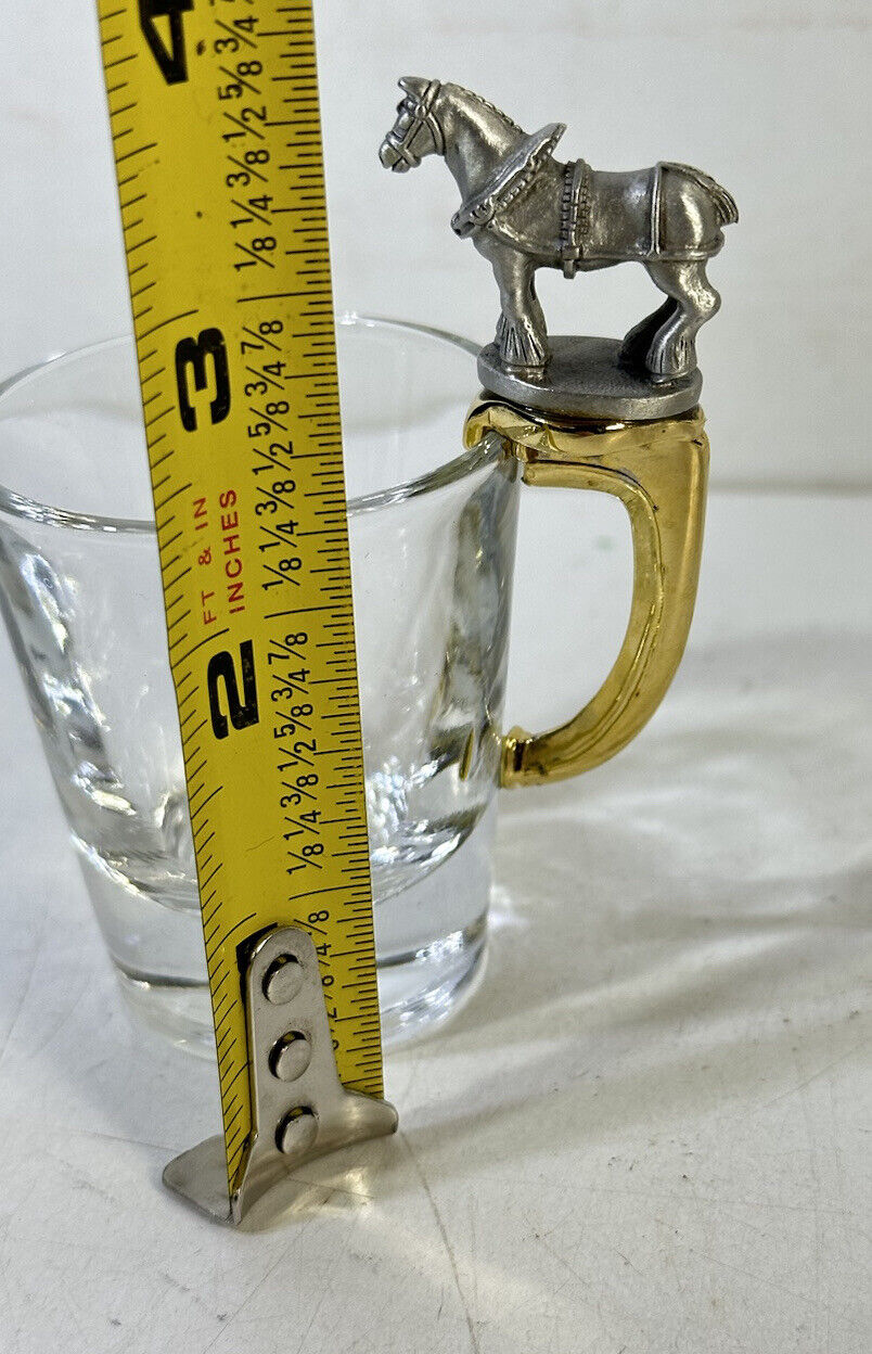 Lot of 4 Vtg Glass Shot Glasses Mug Style Mixed Lot