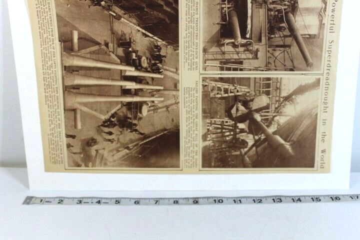 Antique 1919 Paper Print Superdreadnought Idaho WW1 American Ship