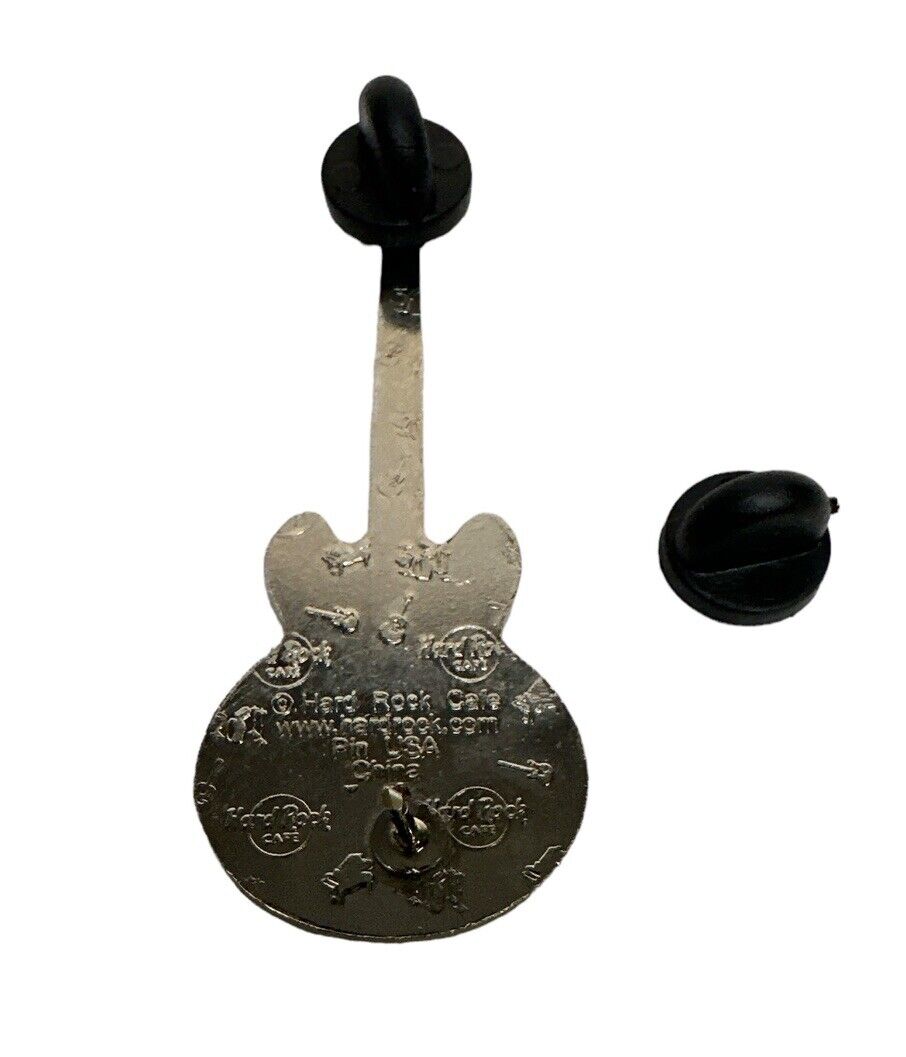 Vtg Hard Rock Cafe PITTSBURGH 2002 Bridge Lite Blue Guitar PIN City Skyline USA