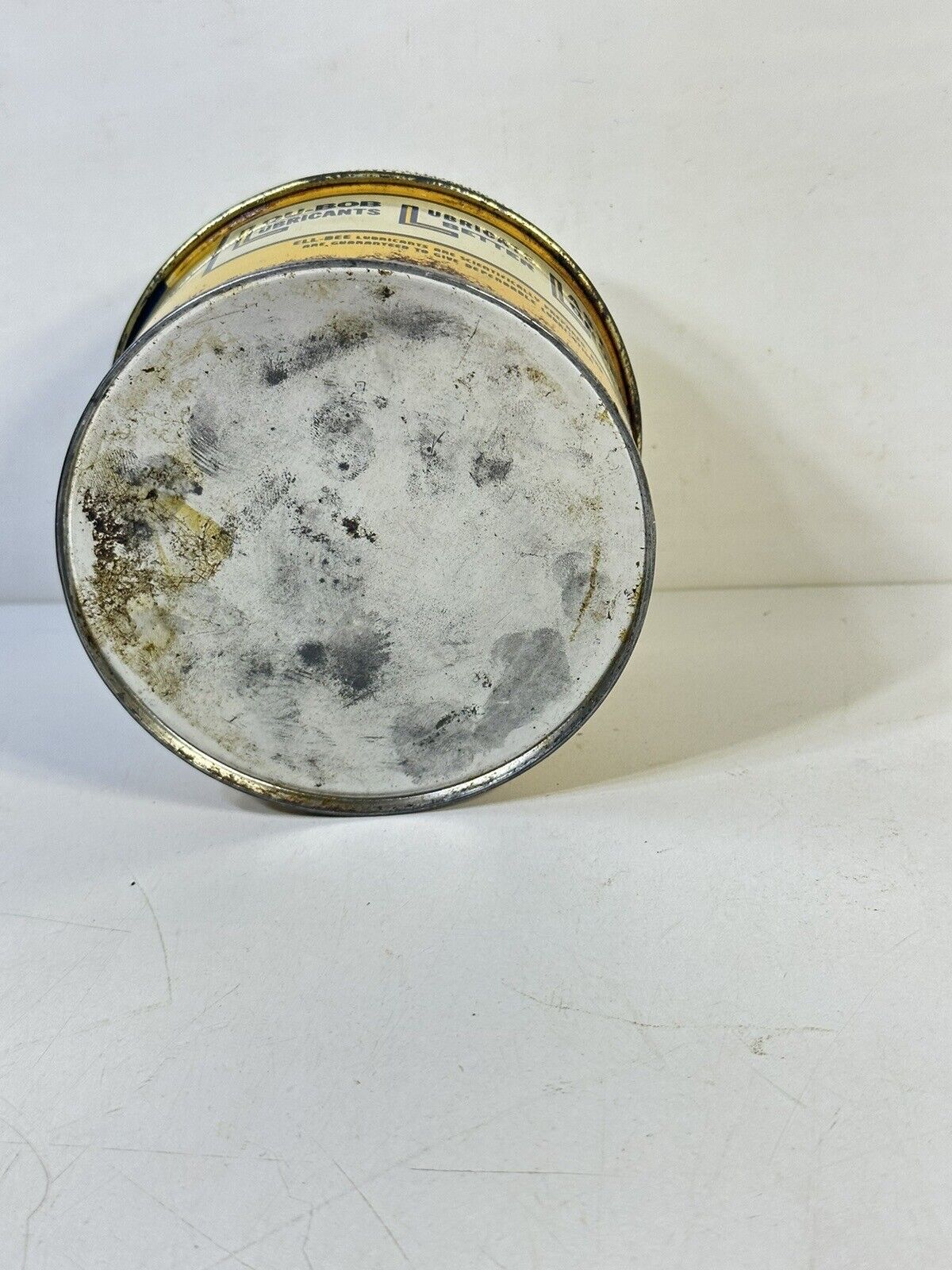 Vintage ELL-BEE LUBES 1 pound Collectible Oil Lube Tub Can Chicago Illinois