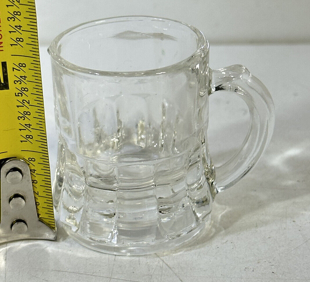 Lot of 4 Vtg Glass Shot Glasses Mug Style Mixed Lot