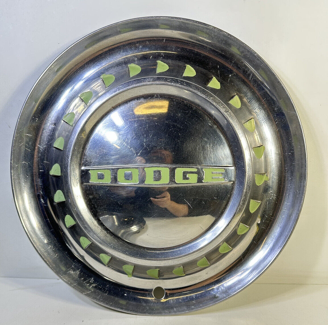 Vtg Dodge Hubcap With Glow Green 15”