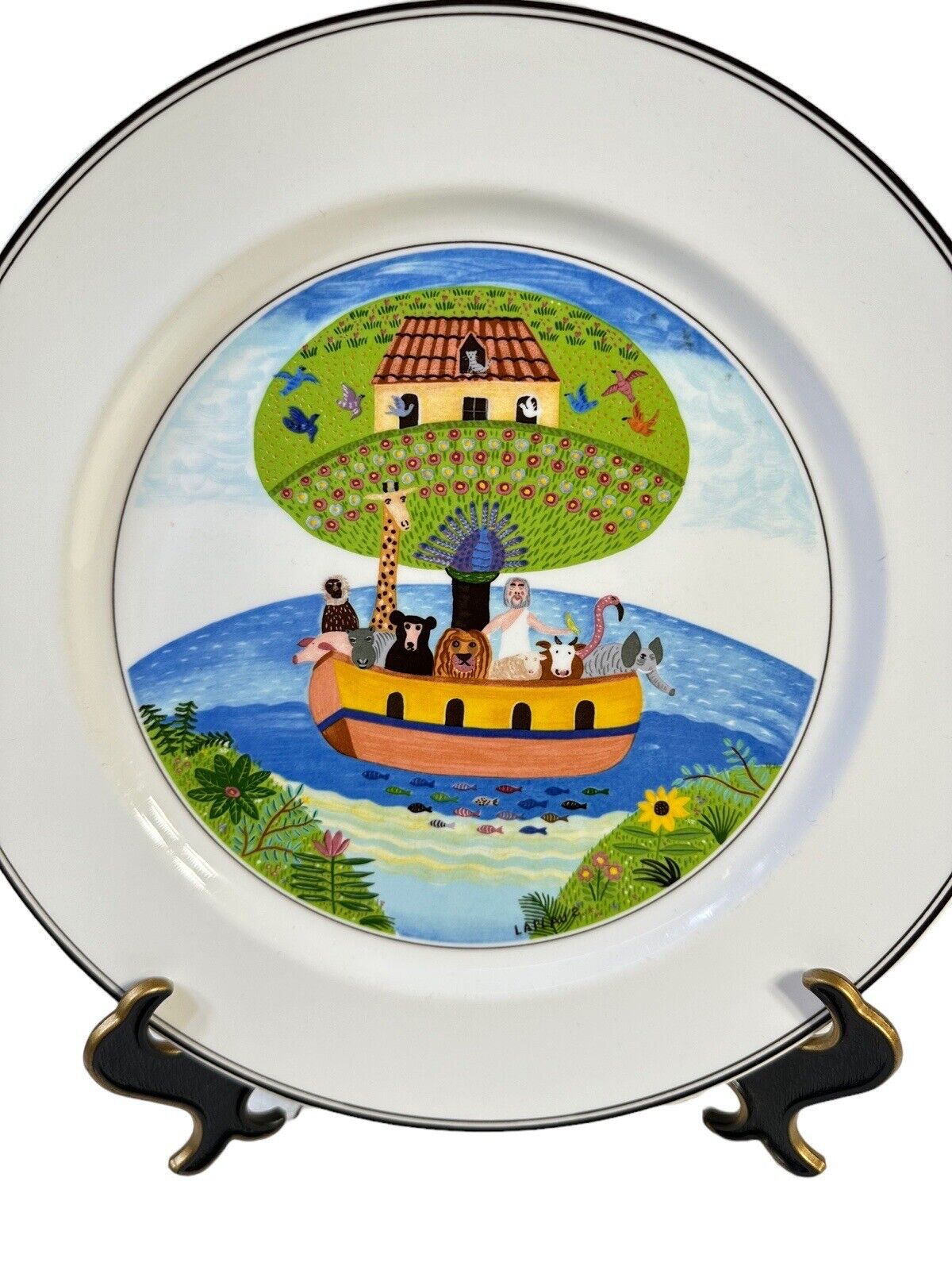 Villeroy & Boch Design Naif Laplau Luxembourg Lunch Plate 8.25'' Vtg 1990's