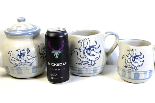 Vtg Lot of 3 Louisville Stoneware Tea Milk Pitchers Gaggle of Geese