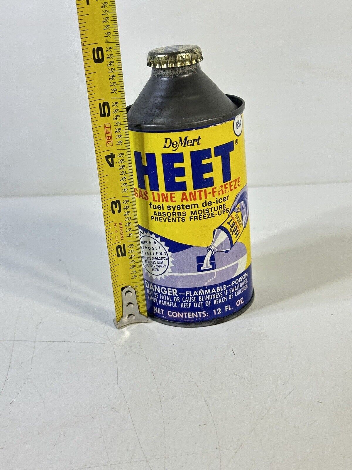 Vintage 1940s Heet DeMert Anti-Freeze Tin Can Never Opened