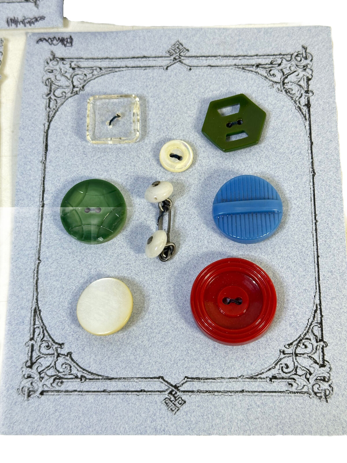 6 Old Vtg Sewing Buttons Cards Hand Sewn On Cards Collectible Sewing Buttons