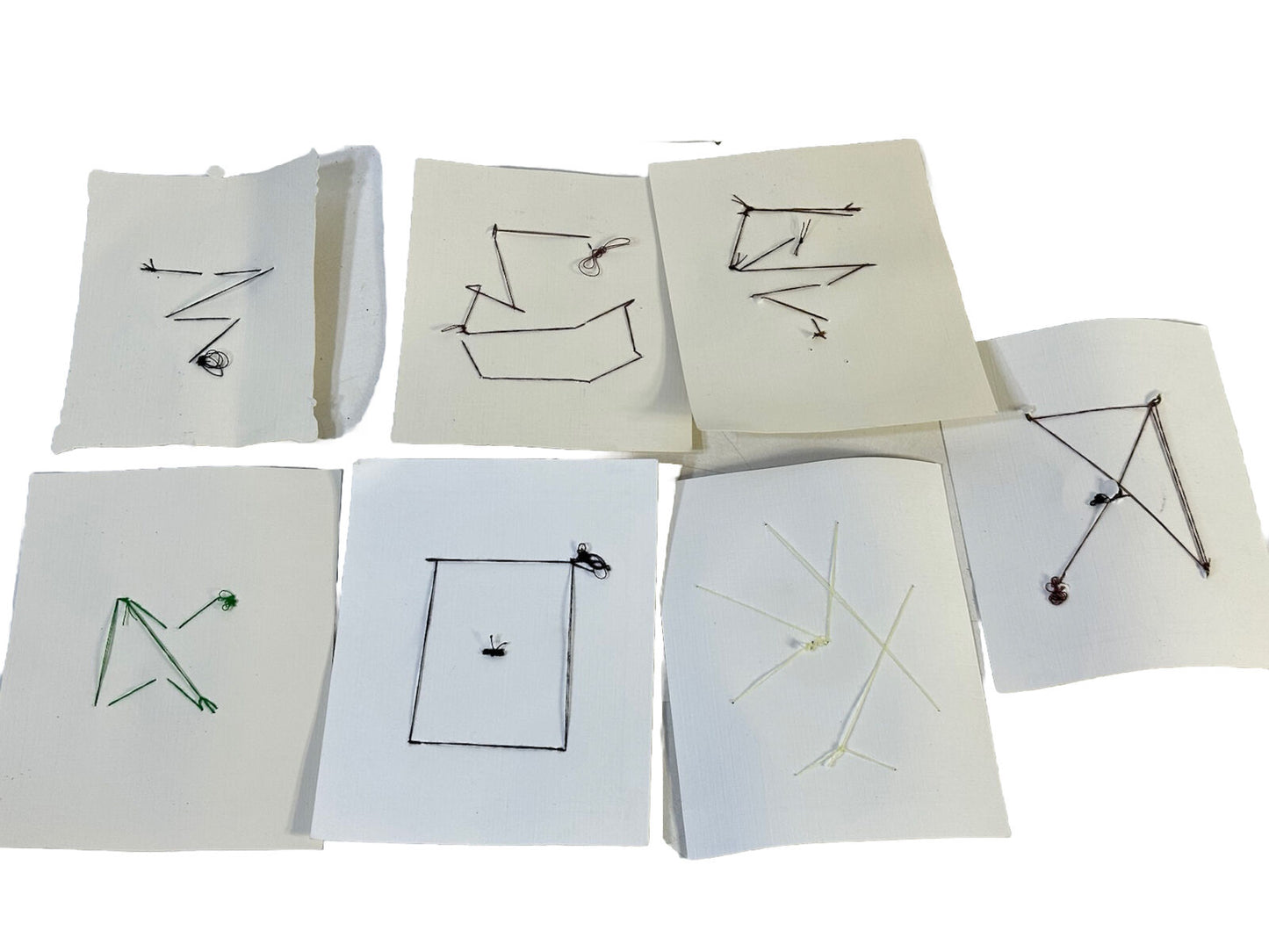 7 Old Vtg Sewing Buttons Cards Hand Sewn On Cards Collectible Sewing Buttons