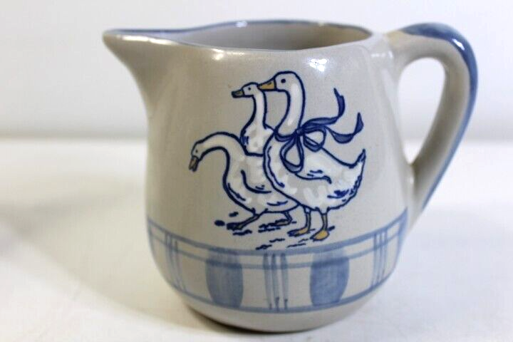 Vtg Lot of 3 Louisville Stoneware Tea Milk Pitchers Gaggle of Geese