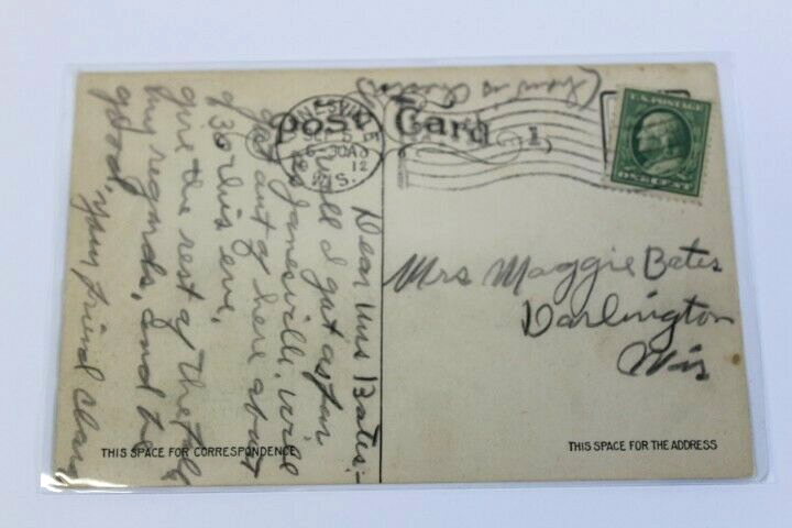 Antique Photo-Lithograph Postcard 1912 C. & N. W. R.R. Yards Janesville Wis.