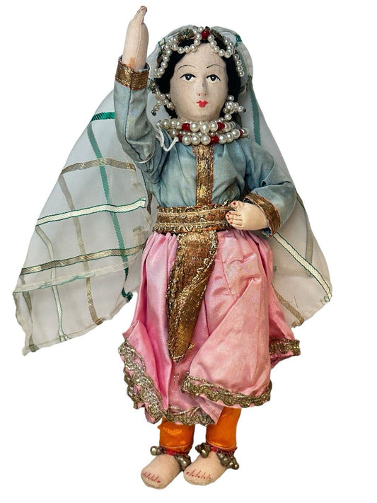 Vintage WWII era 1950's Greece handmade Gypsy Dressed collector Doll