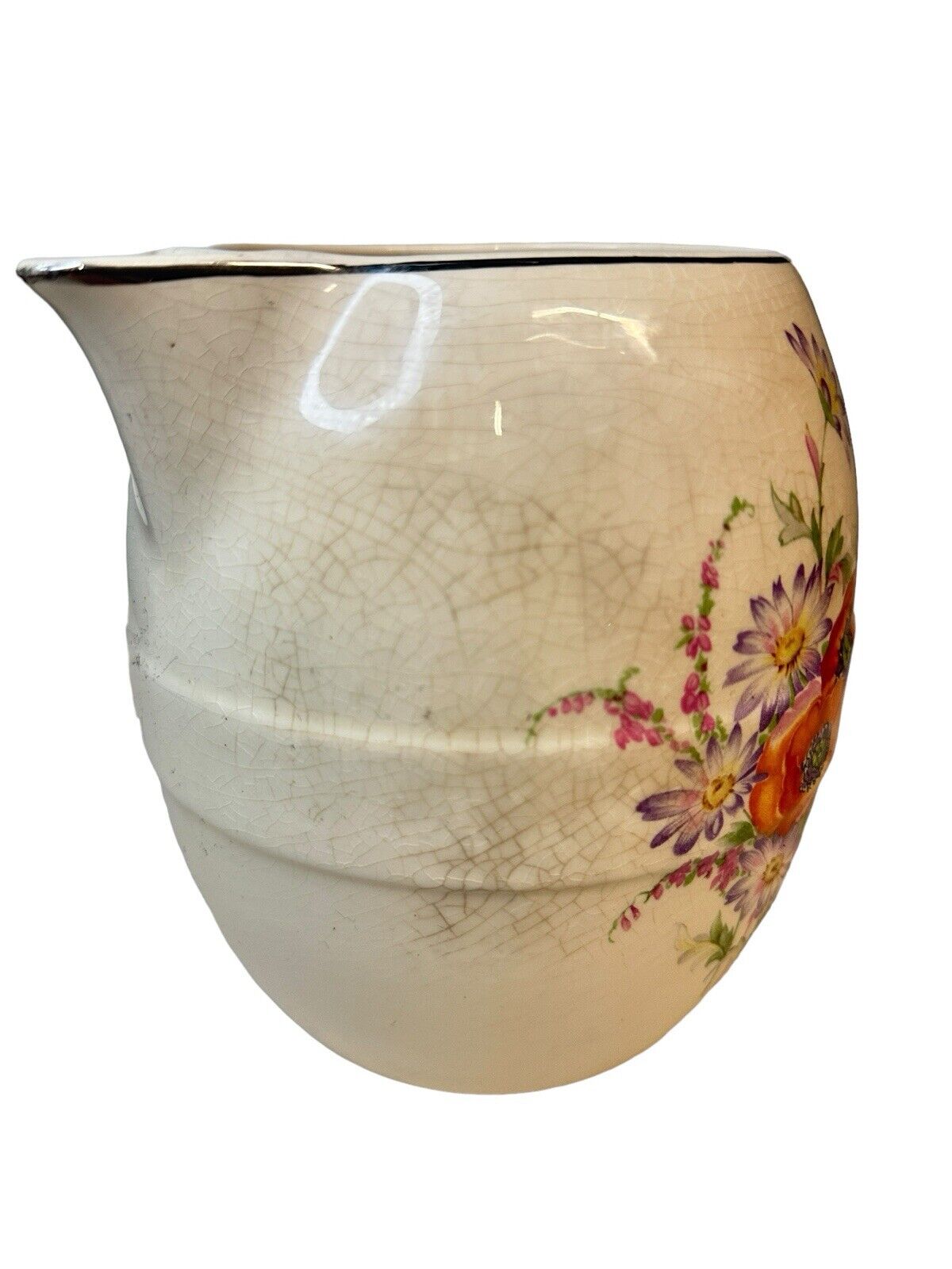 Vtg 1960’s Universal Cambridge Poppy Flower Pottery Lemonade Water Pitcher