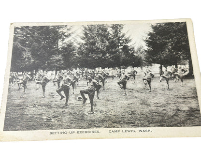 Antique Litho Real Photo From Exercise Military Camp Lewis Washington