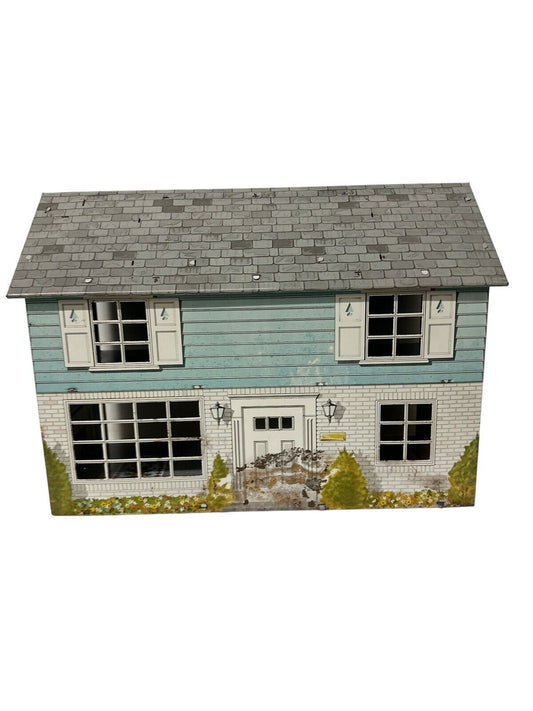 Vtg 1950 Marx Dollhouse Tin Metal Litho Colonial Doll House 18” X 14” X 8”