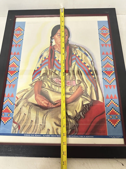 Vtg 1953 Great Northern Railway Poster Talia Chrome By Brown & Bigelow 22” X 18”