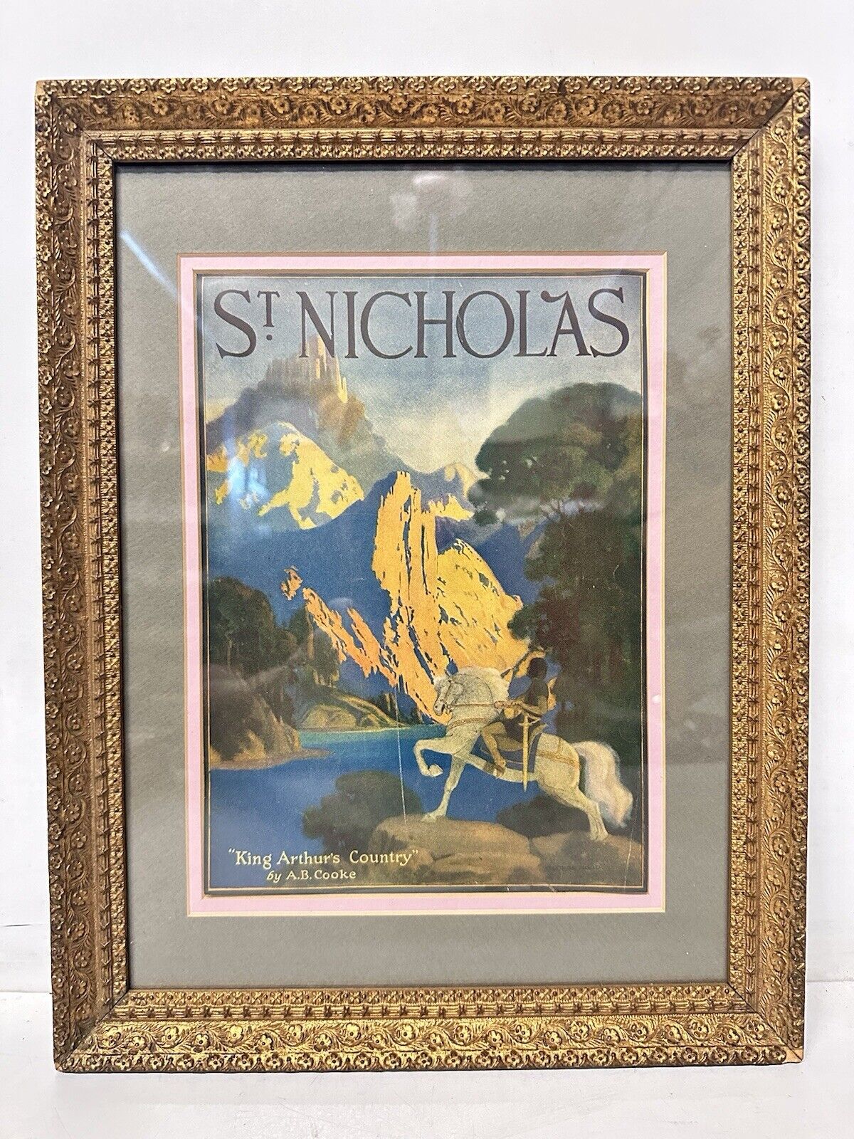 May 1927 St. Nicholas Magazine Cover Framed A.B. Cooke King Arthur’s Country