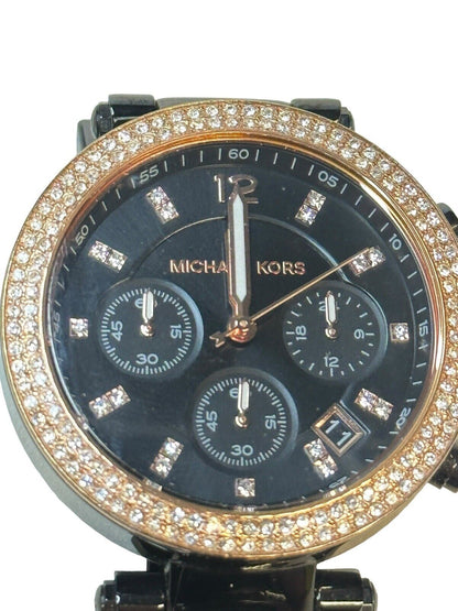 Michael Kors MK5885 Black Dial/Bracelet Women’s Watch With Glitz Accents