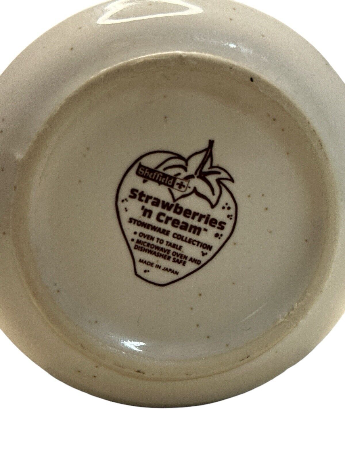 Vtg Set of 4 Sheffield Strawberries 'n Cream Stoneware Coffee Mugs Cups Japan