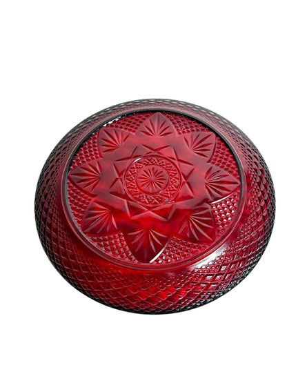 Vintage Luminarc Cristal d'Arques Durand Ruby Red Glass 10" Glass Plate
