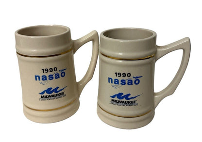 2 Vtg Ceramic Beer Mugs Something Special Wisconsin 1990 Nasao Milwaukee