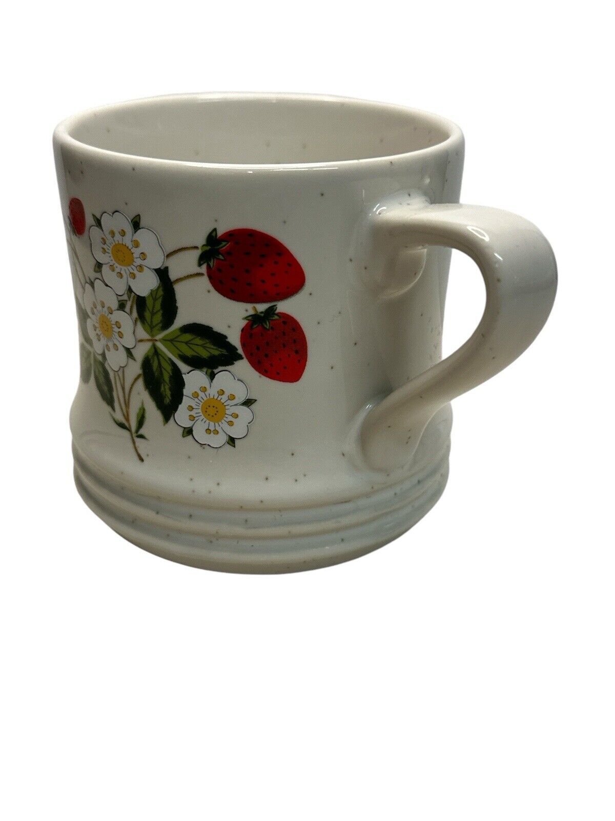 Vtg Set of 4 Sheffield Strawberries 'n Cream Stoneware Coffee Mugs Cups Japan