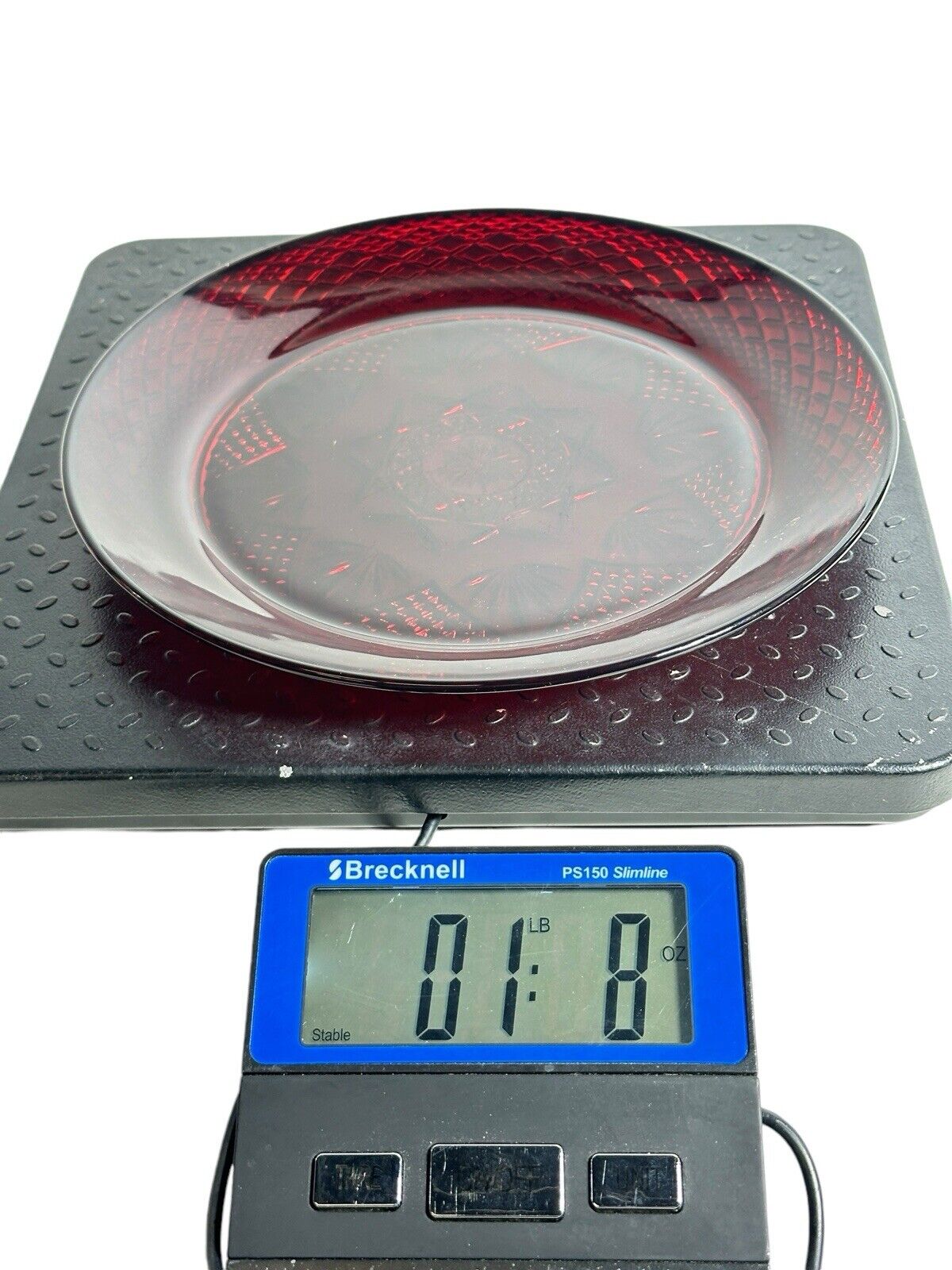 Vintage Luminarc Cristal d'Arques Durand Ruby Red Glass 10" Glass Plate