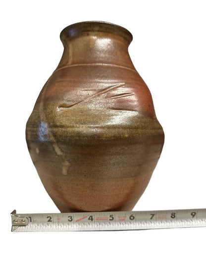 Beautiful Handmade Studio Signed Mark Pottery Stoneware Vase 10”