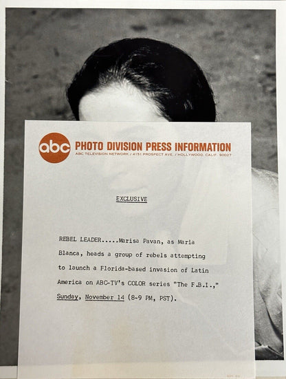 1965 Press Release Photo The FBI “The Exiles” Marisa Pavan
