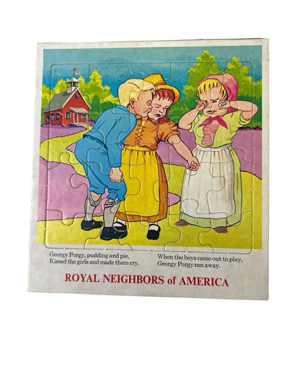 Vtg 1970’s Puzzle Lot Of 5 Cardboard Nursery Rhymes Royal Neighbors Of America