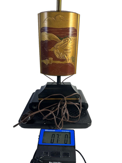 La Barge Mirror Inc. Asian Inspired Mountain Bridge Scene Beautiful Table Lamp