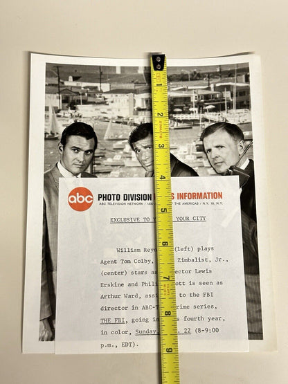 1968 Press Release Photo The FBI Efren Zimbalist William Reynolds Philip Abbott