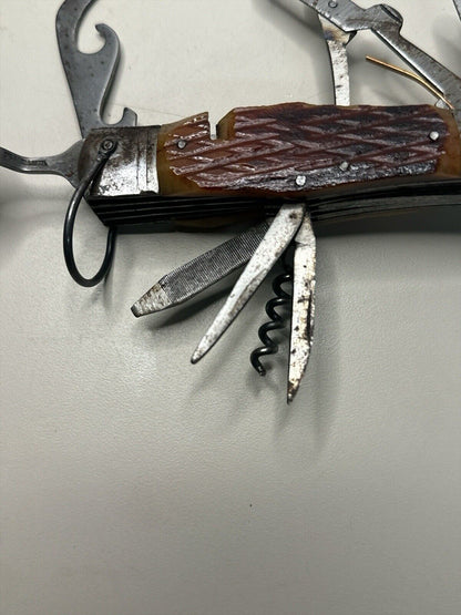 Huntsman’s Mambro Folding Pocket Camping Hobo Survival Multi Tool Knife 5”- 11”