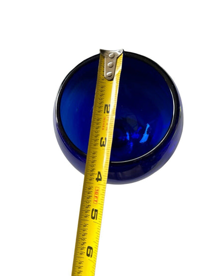Authentic Blown Glass Large Bar Goblet Cobalt Blue Made In Mexico Tonala