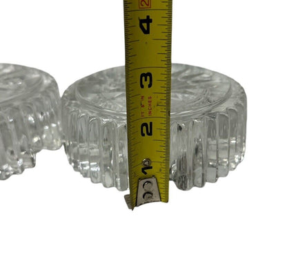 2 MCM Heavy Round Lead Crystal Deep Cut 5" Cigarette Cigar Ashtray Beautiful