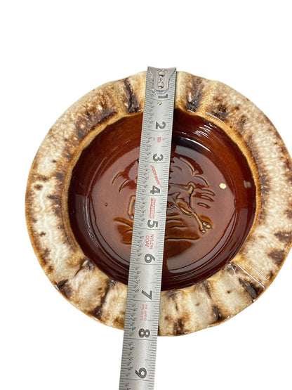 Vtg Hull Brown Drip Cigar Ashtray Deer Vintage 1950’s  MCM Trinket Dish Decor