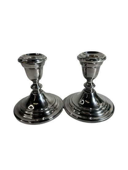 Set Of 2 Gorham 5" Silverplate Weighted Candlestick Holders YC 3000