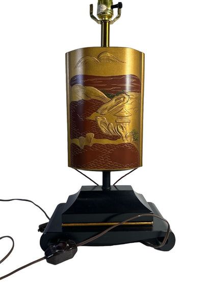 La Barge Mirror Inc. Asian Inspired Mountain Bridge Scene Beautiful Table Lamp